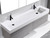 Madeli  XTU1845-60-230-WH 18"D-TROUGH 60"W SOLID SURFACE SINK. GLOSSY WHITE. 2-BOWLS