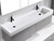 Madeli  XTU1845-72-210-WH 18"D-TROUGH 72"W SOLID SURFACE SINK. GLOSSY WHITE. 2-BOWLS