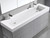 Madeli 60 Inch W x 22 Inch D Solid Surface Double Bowl Trough Sink & Countertop - Glossy White - XTU2245-60-200-WH