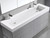 Madeli  XTU2245-72-210-WH 22"D-TROUGH 72"W SOLID SURFACE SINK. GLOSSY WHITE. 2-BOWLS