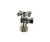 Mountain Plumbing  MT621-NL/SG Brass Cross Handle with 1/4 Turn Ball Valve - Lead Free - Angle (1/2" Compression) - Satin Gold