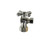 Mountain Plumbing  MT621-NL/GPB Brass Cross Handle with 1/4 Turn Ball Valve - Lead Free - Angle (1/2" Compression) - Polished Gold