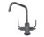 Mountain Plumbing  MT1821-NLIH/BRS Hot & Cold Water Faucet with Contemporary Round Body & Industrial Lever Handles (120° Spout) - Brushed Stainless
