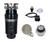 Mountain Plumbing MTSINK2D/BRS Continuous Feed 3-Bolt Mount 3/4 HP Waste Disposer Kit - Stopper & Strainer - Air Switch - For Double Sink - Brushed Stainless