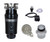 Mountain Plumbing Continuous Feed 3-Bolt Mount 3/4 HP Waste Disposer Kit - Stopper & Strainer - Air Switch - For Double Sink - Extended Flange - Polished Nickel - MTSINK2DE/PN