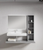 Lucena Bath Element Tall Open Shelf Vanity Wall Side Cabinet - 44" High x 11.12 Wide - Griggio Gray