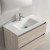 Lucena Bath  80126 48" White Single Hole Glass Sink, Double Bowl
