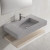 Lucena Bath 24" Gris Perla Gray Single Hole Stone Sink with Integrated Countertop