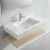 Lucena Bath Element Nordic White Single Hole Stone Sink with Integrated Countertop 40" Width - 83026