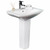 Fine Fixtures MI2319W Classic White Pedestal Sink 23" X 19" With Single Hole