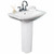 Fine Fixtures Classic White Pedestal Sink Sink 23 Inch X 19 Inch with 4 Inch Faucet Holes - MI2319W4