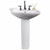 Fine Fixtures MI2319W8 Classic White Pedestal Sink Sink 23 Inch X 19 Inch with 8 Inch Faucet Holes