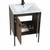 Fine Fixtures Oakville Vanity Cabinet 24 Inch - Walnut Ebony With Black Hardware - OK24WB
