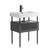 Fine Fixtures Dakota Vanity Cabinet 24 Inch Wide - Rock Grey With Black Hardware - DA24RG-DAH24BL-VEA2418W