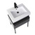 Fine Fixtures Dakota Vanity Cabinet 24 Inch Wide - Rock Grey With Black Hardware - DA24RG-DAH24BL-VEA2418W