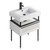 Fine Fixtures Dakota Vanity Cabinet 24 Inch Wide - White With Black Hardware - DA24WH-DAH24BL-VEA2418W