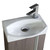 Fine Fixtures CO16GTSET Compacto Full Set 16 Inch Wide Wall Hung Vanity Cabinet, Sink And Mirror