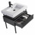 Fine Fixtures Dakota Vanity Cabinet 30 Inch Wide - Rock Grey With Black Hardware - DA30RG-DAH30BL-VEA3018W