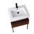 Fine Fixtures Dakota Vanity Cabinet 24 Inch Wide - Teak With Black Hardware - DA24TK-DAH24BL-VEA2418W