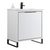 Fine Fixtures Opulence Vanity Cabinet 30 Inch Wide - Matte White With Black Hardware - OL30WH