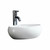 Fine Fixtures MV1612RW Modern Round Vessel Sink 16 Inch X 12 Inch - No Faucet Hole - White