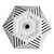 Fine Fixtures Modern Hexagon Vessel Sink 21 Inch X 21 Inch - Black And White - MV2121BW
