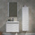 Blossom 008 24 01 SC Paris 24" Floating Bathroom Vanity With Sink & Mirror & Side Cabinet - Glossy White