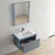 Blossom 008 30 15 C M SC Paris 30" Floating Bathroom Vanity With Sink & Mirror & Side Cabinet - Metal Grey