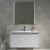 Blossom 008 36 01 M Paris 36" Floating Bathroom Vanity With Sink & Mirror- Glossy White