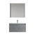 Blossom 008 36 15 C M SC Paris 36" Floating Bathroom Vanity With Sink & Mirror & Side Cabinet - Metal Grey