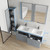 Blossom 008 48 15 C M SC Paris 48" Floating Bathroom Vanity With Sink & Mirror & 2 Side Cabinet - Metal Grey