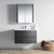 Blossom Valencia 36" Floating Bathroom Vanity With Sink & Mirror- Silver Grey - V8016 36 16 M