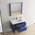 Blossom 016 36 25 M Valencia 36" Floating Bathroom Vanity With Sink & Mirror- Navy Blue