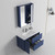 Blossom 016 36 25 M Valencia 36" Floating Bathroom Vanity With Sink & Mirror- Navy Blue