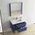 Blossom V8016 36 25 M Valencia 36" Floating Bathroom Vanity With Sink & Mirror- Navy Blue