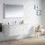 Blossom 016 48 01 SM Valencia 48" Floating Bathroom Vanity With Single Sink & Mirror - Glossy White