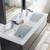 Blossom 016 48 16D C Valencia 48" Floating Bathroom Vanity With Double Sink - Silver Grey