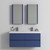 Blossom V8016 48 25 DMC Valencia 48" Floating Bathroom Vanity With Double Sink & 2 Medicine Cabinet - Navy Blue