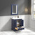 Blossom 027 24 25 CT M Copenhagen 24" Freestanding Bathroom Vanity With Countertop, Undermount Sink & Mirror - Navy Blue