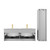 Blossom 028 48 15D A 2SC Positano 48" Floating Bathroom Vanity with Double Sink & 2 Side Cabinet - Light Grey