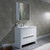 Blossom 014 36 01 M Milan 36" Freestanding Bathroom Vanity With Sink & Mirror- Glossy White