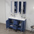 Blossom V8014 48 25 DM Milan 48" Freestanding Bathroom Vanity With Double Sink & Mirror - Navy Blue