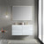Blossom 018 48 23 C MT12 Jena 48" Floating Bathroom Vanity With Ceramic Sink, Metal Legs - White