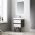 Blossom 019 24 01 A MT12 Berlin 24" Floating Bathroom Vanity With Acrylic Sink, Metal Legs - Glossy White & Glossy Grey