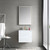 Blossom V8018 24 23 A MT12 Jena 24" Floating Wall Hung Bathroom Vanity With Acrylic Sink, Metal Legs - White