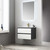 Blossom 019 30 01 A MT12 Berlin 30" Floating Bathroom Vanity With Acrylic Sink, Metal Legs - Glossy White & Glossy Grey
