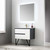 Blossom V8019 36 01 A MT12 Berlin 36" Floating Bathroom Vanity With Acrylic Sink, Metal Legs - Glossy White & Glossy Grey