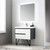 Blossom 019 36 01 A Berlin 36" Floating Bathroom Vanity With Acrylic Sink - Glossy White & Glossy Grey