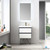 Blossom 019 24 01 C Berlin 24" Floating Bathroom Vanity With Ceramic Sink - Glossy White & Glossy Grey