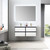 Blossom 019 48 01 A MT12 Berlin 48" Floating Bathroom Vanity With Acrylic Sink, Metal Legs - Glossy White & Glossy Grey